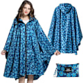 Miniatyrbillede 1 af 5: Regnfrakke til damer, lang regnponcho, vandtæt regntøj, regnjakke, vindtæt regnfrakke, regnfrakke, regnbeskyttelsestøj med klaplomme Navy blue