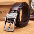 Miniatyrbild 5 av 7: Läder Bälte Herr Läderbälte Mode Metall Legering Spänne Vuxen Jeans Business Casual Midja Manligt Bälte Märke HK-black 110