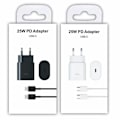 Miniatyrbillede 3 af 4: Nyt Produktsalg! Høj Kvalitets iPhone Oplader Dobbeltpakke - Hurtig Oplader - Adapter + Kabel 25W Sort Samsung 2-Pak 2-Pak SORT 2-Pack BLACK Samsung