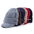 Miniatyrbillede 3 af 7: Unisex Varme Vinterhatte Stilfuld Tilføj Pelsforet Blød Hue Med Skygge Tykke Vinterstrikkede Hatte Til Mænd & Kvinder Dropshipping Khaki 56-60