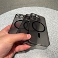 Pikkukuva 5 / 6: Erittäin ohut mattapintainen langaton latauskotelo iPhone 15 14 13 12 Pro Max -puhelimille, mattapintainen läpinäkyvä kova magneettikotelo Magsafe-laturille, musta Black For iPhone 12 Pro