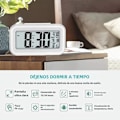 Miniatyrbild 2 av 5: LED Digital Väckarklocka Bakgrundsbelysning Snooze Datum Tid Kalender Skrivbord Multifunktionell Elektronisk Bakgrundsbelyst Bordsklocka 1pc White