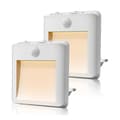 2 st Plug-in LED Night Light with Motion Sensor Warm White EU Plug