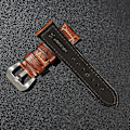 Miniatyrbild 3 av 3: Äkta Läder Retro Klockarmband 24mm Universellt Klockarmbandsspänne Black Style B
