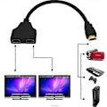 Pikkukuva 2 / 5: HDMI-kaapeli 1080P HDMI-jakajakaapeli Portti Uros - 2 Naaras 1 sisään 2 ulos -jakaja