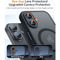 Miniatyrbilde 3 av 6: Magnetisk deksel til iPhone 16 Pro Max med full kamerabeskyttelse [Kompatibel med MagSafe] [Transparent matt] Beskyttende telefondeksel, Lilla Svart Black iPhone 16