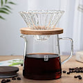 Miniatyrbillede 3 af 8: Glaskaffekande med låg, isoleret glaskande, isoleret transparent kaffekande til juice, te, kaffe og vand (500 ml) Transparente 500 ml