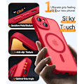 Miniatyrbillede 5 af 7: Magnetisk etui til iPhone 16 Pro Max med fuld kamerabeskyttelse [MagSafe-kompatibel] [Transparent mat] Beskyttende telefonetui, Hot Pink Red Red iPhone 14