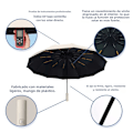 Miniatyrbillede 4 af 7: Automatisk foldbar paraply, vindafvisende, stor luksusparaply med sort belægning, 12 ribber, 1 stk 1pc black