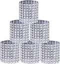 50 st silver strassband servettringar bling prydnad för