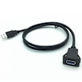 Miniatyrbilde 4 av 5: USB Panel Innfelt Monteringskabel USB 3.0 Forlengelse USB-feste, Dashbordfeste, Innfelt Feste, Panelmonteringskabel, For Bil, Båt, Motorsykkel (firkantet enkel USB 3.0
