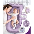 Miniatyrbild 5 av 8: Baby Lounger - 3-i-1 Babynest för Nyfödda 0-24 Månader, Andningsbar & Mjuk Baby Nest Säng för Bebis, Portabelt Babynest för Hemma och Resor Purple