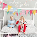 Pikkukuva 5 / 5: 60 lippuviirin monivärinen lippuviirinauha kangasnauha uudelleenkäytettävä lippuviiri on ehdoton