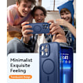 Miniatyrbilde 7 av 7: Magnetisk deksel for iPhone 16 Pro Max med full kamerabeskyttelse [Kompatibel med MagSafe] [Transparent matt] Beskyttende telefondeksel, Dyp Blå-Lilla Deep Blue iPhone 13 Pro
