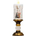 Miniatyrbild 1 av 6: Flamlös Ljus Snöglob USB Batteridriven Glöd Roterande Vatten Flimrande Ljus Jul för Hem Inomhus och Utomhus Dekoration A