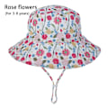 Miniatyrbild 2 av 9: Sommar Baby Solhatt Barn Utomhus Nacke Öron Skydd Anti UV-skydd Strandhattar Pojke Flicka Badhattar För 0-8 År Rose flowers (for 3-8 years)