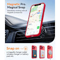 Miniatyrbild 5 av 7: Magnetiskt Skal för iPhone 16 Pro Max med Fullständigt Kameraskydd [MagSafe-kompatibelt] [Transparent Matt] Skyddande Mobilskal, Hot Pink Röd Red iPhone 13 Pro Max