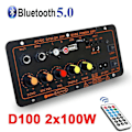 Miniatyrbillede 2 af 5: 200W AC 220V 12V 24V Digital Bluetooth Stereo Forstærker Board Subwoofer Dobbelt Mikrofon Karaoke Forstærkere Til 8-12 Tommer Højttaler EU Plug