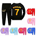 Miniatyrbild 1 av 2: CR7 Ronaldo Barn Tryckta Pyjamas Topp+Byxor Set Sovkläder Nattkläder Gåvor Black 13-14Years
