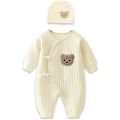 Miniatyrbild 4 av 9: Bodysuit för pojkar och flickor nya vinter bomull babykläder 0-6m 3Pcs A newborn