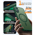 Miniatyrbilde 5 av 6: Magnetisk deksel for iPhone 16 Pro Max med full kamerabeskyttelse [Kompatibel med MagSafe] [Transparent matt] Beskyttende telefondeksel, Purple Deep Gr Deep Green iPhone 16