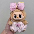 Miniatyrbild 2 av 5: Endast Kläder Labubu 2.0 Kläder Har En Sits Vinyl Docka Hänge Macaron Prinsessdockor Kläder För 17cm Labubu rutig plaid 17cm only cloth