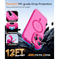 Miniatyrbilde 7 av 7: Magnetisk deksel til iPhone 16 Pro Max med full kamerabeskyttelse [MagSafe-kompatibel] [Transparent matt] Beskyttende telefondeksel, Lilla Hot Pink Hot Pink iPhone 13 Pro