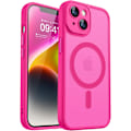 Miniatyrbild 1 av 6: Magnetiskt skal för iPhone 16 Pro Max med fullständigt kameraskydd [MagSafe-kompatibelt] [Transparent matt] Skyddande mobilskal, Lila Hot Pink Hot Pink iPhone 14