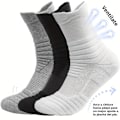 Pikkukuva 2 / 7: 3 paria/erä miesten sukkia kompressiosukat hengittävät koripallo urheilu pyöräilysukat kosteutta siirtävät erittäin joustavat putkisukat 3pairs Mixed Colors Single code