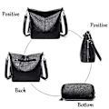 Miniatyrbillede 3 af 5: NYE Ensfarvede PU Læder Skuldertasker Mode Kvinder Messenger Taske Kvinde Luksus Håndtasker Crossbody Tasker Til Kvinder Sac a Main black
