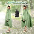 Miniatyrbild 3 av 5: Regnkappa för damer, lång regnponcho, vattentätt regnkläder, regnjacka, vindtät regnkappa, regnkappa, regnskyddskläder med ficka med lock green