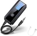 bluetooth 5.0 sändare mottagare trådlös bluetooth-adapter 2-i-1, LED-display AUX