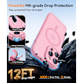 Miniatyrbild 7 av 7: Magnetiskt skal för iPhone 16 Pro Max med fullständigt kameraskydd [Kompatibelt med MagSafe] [Transparent matt] Skyddande mobilskal, Lila Rosa Pink iPhone 13 Pro Max