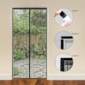 Miniatyrbillede 4 af 9: Magnetisk myggenet til dør, myggenet paraventuras, mesh gardin, foldbar skydedør Blanco- 120x210