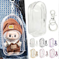 Miniatyrbillede 2 af 5: PVC Labubu Dukke Beskyttelsesetui Vandtæt Transparent Labubu Dukke Beskyttelsesetui til Tegneseriefigurer [DB] Black