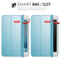 Miniatyrbillede 6 af 7: - Slankt, let Smart Case Stand Cover med Transparent Mat Bagside og Auto Vågn/Sov Funktion - Blå