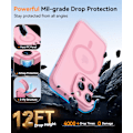 Miniatyrbild 7 av 7: Magnetiskt skal för iPhone 16 Pro Max med fullständigt kameraskydd [Kompatibelt med MagSafe] [Transparent matt] Skyddande mobilskal, Lila Rosa Pink iPhone 14 Pro