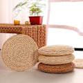 Miniatyrbilde 5 av 9: Tatami Futon Meditasjonspute tykk/tynn Rund Pute Maiskolbe Stråflettet Matte Japansk Stil Pute med Silkevatt Single Layer diameter 30