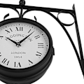 Pikkukuva 4 / 4: Ulkokäyttöön tarkoitettu puutarhakello Vintage takorauta kaksipuolinen seinäkello Paddington Station ulkokello hiljainen puutarhakello kvartsiliike ulkoseinäkello Cl