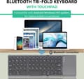 Foldable Keyboard B033 PLUS, with Touchpad, Rechargeable, 63 Keys (Grey)