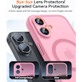 Miniatyrbilde 3 av 6: Magnetisk deksel til iPhone 16 Pro Max med full kamerabeskyttelse [MagSafe-kompatibel] [Transparent matt] Beskyttende telefondeksel, lilla klar Clear iPhone 13
