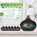 Miniatyrbillede 4 af 5: 300 ml ultralyd luftfugter med aromaterapi, LED-lys og timer Black