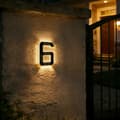 Solcelledrevne husnummer 9 tommer Vanntett LED-adresseskilt for utendørs bruk 6