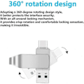 Miniatyrbillede 5 af 5: 128GB USB Type-C Flash Drive Telefon Foto Stick USB C Thumb Drive Memory Stick Ekstern Datalagring til Android Telefon og Computere sølvfarvet