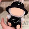 Miniatyrbild 2 av 5: Kläder för Labubu (INGEN Docka), Hatt & Jumpsuit Set för 17cm Labubu Tillbehör Kostym Black