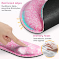 Miniatyrbild 5 av 7: Musmatta med handledsstöd, Qomolama 3-i-1 handledsstöd musmatta set, Gaming musmatta med halkfri bas, Ergonomisk musmatta, Memory Foam tangentbord Pink Particle