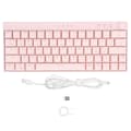 64 Keys RGB Wireless Mechanical Keyboard Pink Ergonomic Design with Knob for IOS Red Switch 3 Modes