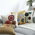 Miniatyrbilde 2 av 6: Sett med 4 dekorative putetrekk til sofa, blomstrete linputer, til sofa, seng, bil, hjem, 45x45cm