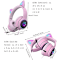 Miniatyrbilde 4 av 4: Gaming Headset Sammenleggbare Katteøre Hodetelefoner med RGB LED Lys Stereo Lyd Hodetelefoner med Mikrofon USB 3.5mm Kablet Over Øret Gaming Headset for Barn Voksen