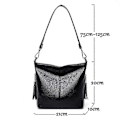 Miniatyrbillede 4 af 5: NYE Ensfarvede PU Læder Skuldertasker Mode Kvinder Messenger Taske Kvinde Luksus Håndtasker Crossbody Tasker Til Kvinder Sac a Main black